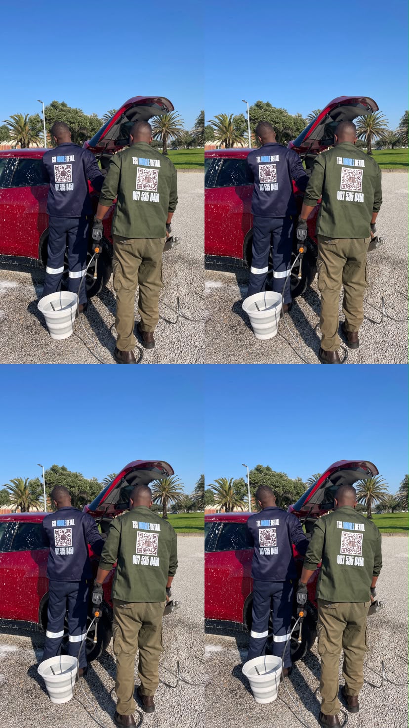 TSL Elite team member in branded uniform detailing a vehicle